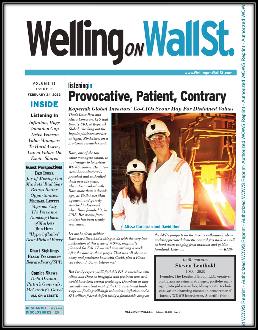 Welling on Wall St. Profiles Kopernik: Provocative, Patient, Contrary – February 24, 2023