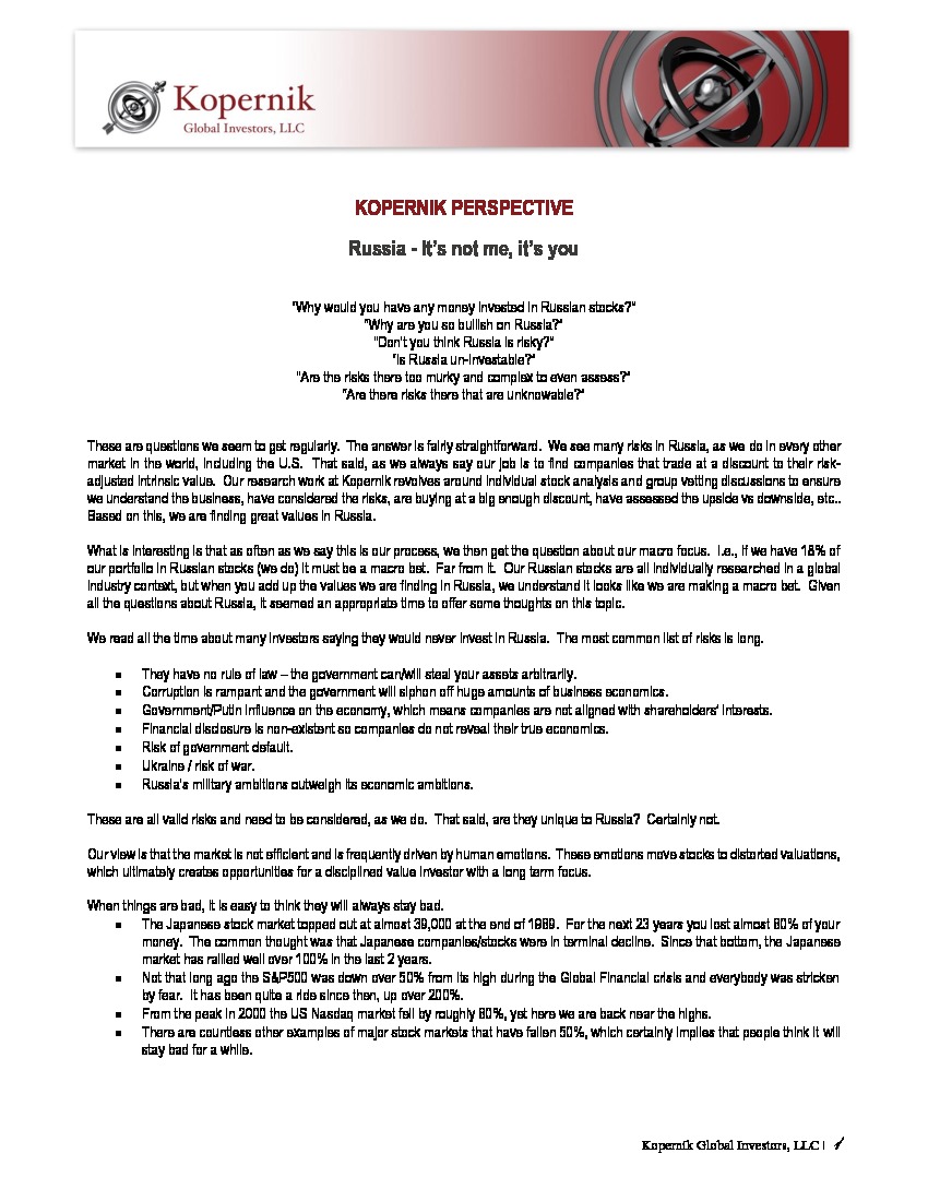 Kopernik Perspective: Russia – It’s not me, it’s you (Apr 2015)