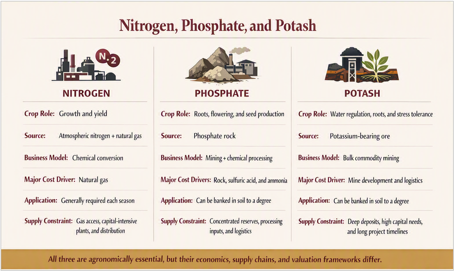 Nitrogen, Phosphate, and Potash Economic Comparison